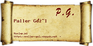Paller Gál névjegykártya
